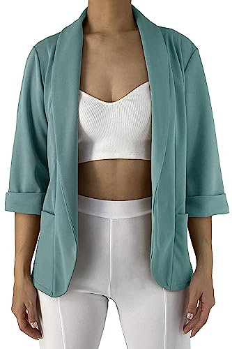 JOPHY & CO. Giacca Blazer Donna con Tasche (cod. 5572) (3XL, Verde Acqua)