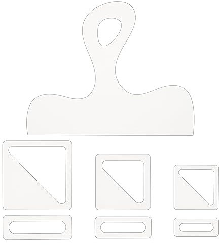 BENECREAT 7 Stück Charcuterie-Schablone, Acryl-Griff Schneidebrett Fräser-Schablone, Dreieck-Tracing-Schablonen Führungswerkzeuge Für Holzbearbeitung, Charcuterie-Griffschablone