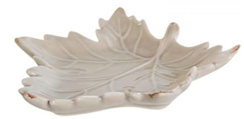 Hogar y Mas Bandeja VACIABOLSILLOS Porcelana Hoja 14X12X2CM - Blanco