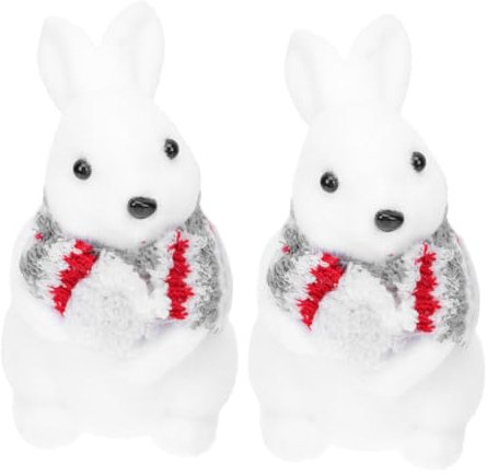 PRETYZOOM 2 Pièces Décoration De Lapin Figurines De Collection De Lapin Animaux Moule à Modeler Lapin Décoration De Gâteau Lapin Faux Lapin Orné Lapin Orner Lapin en Bureau Artisanat Mousse