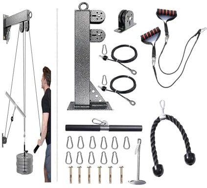 Cable Pulley System Home Gym, Weight Cable Pulley System Fitness Cable Machine Attachment for Lat Pull Down，Suitable for Fitness Experts and Beginners