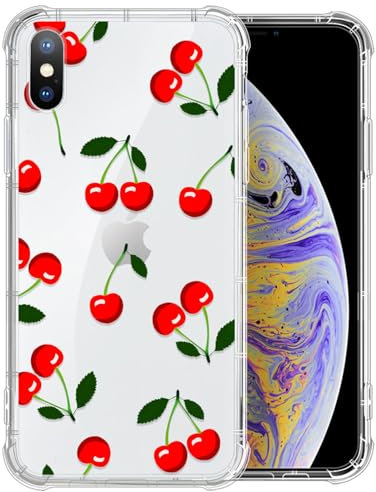 ZHEGAILIAN Case Compatible with iPhone XR Case,Cherry Pattern Clear Case for iPhone XR,Anti-Scratch Shockproof Transparent Soft Cover for iPhone XR