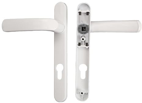 Ensemble de poignées de porte extérieures blanches en alliage d'aluminium pour porte de 350 à 500 mm d'épaisseur, 210 mm