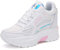 MIXSEN Scarpe con Zeppa Interna Donna Scarpe Sportive Casual Respirabile Sneakers Tacco Nascosto Zeppa 8CM(Bianco-Rosa,36EU)