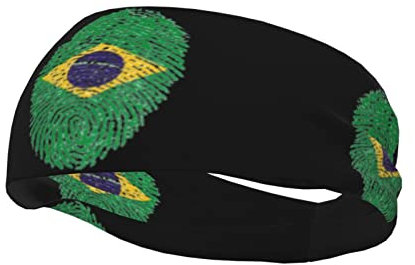 Modisches athletisches Schweißband mit Brasilien-Druck, doppelseitiger Volldruck, atmungsaktives und schweißableitendes Stirnband für Sport und Übungen