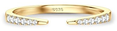 Chriscoco Ring Silber 925 Damen Ringe Gold Damen Ringe Frauen Daumenring Verlobungsring Ring Verstellbar Eheringe Engagement Ringe Silber Ringe 925 Frauen - Mit Schmuckschatulle