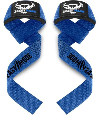Straps Palestra Cinghie per Sollevamento Pesi Imbottite, Supporto per i Polsi, Cinghie per Fitness e Palestra, con Presa Flessibile Gel Fasce Polsi Accessori (Gel blu)
