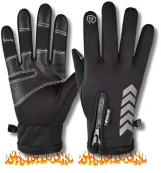 Touchscreen Handschuhe, Herren Damen wasserdichte Winterhandschuhe, Sporthandschuhe, Warme Winddichte Winterhandschuhe Anti-Rutsch für Reiten, Laufen, Radfahren, Skifahren