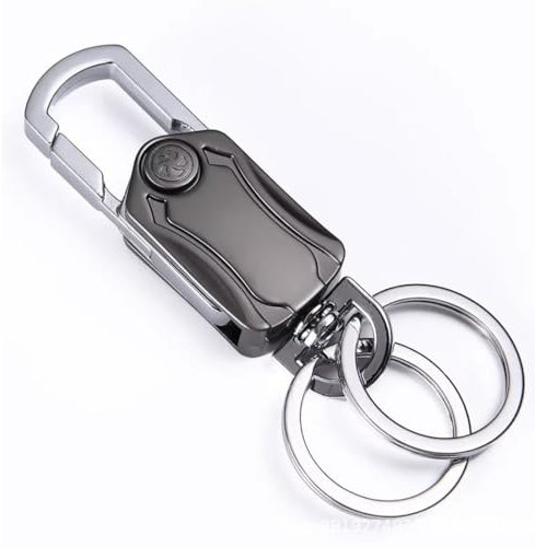 UEAVOID Porte clef multifonction, 1pcs, Hommes Porte-clés Voiture, Mousqueton, Décapsuleur, Metal, Ouvre-Bouteille (Noire)