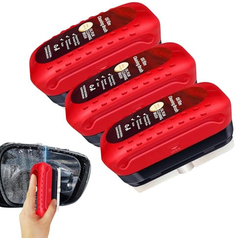 JurciCat 3 Pezzi Multifunzionale per La Pulizia Detergente Spazzola per La Pulizia della Pellicola d'olio per Auto per Parabrezza Pellicola Oleorepellente per Vetri Dell'auto Rimuovi Pellicola D'olio