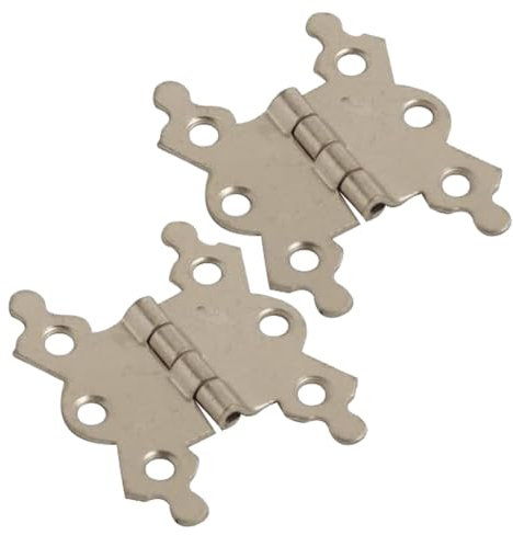 Butterfly Butt Hinge 50mm/2 Polished Chrome – Antique Butterfly Design Cabinet Door Hinges with Matching Screws – Decorative Hinges for Furniture, Cabinets & Doors – 1 Pair (2 Pieces)