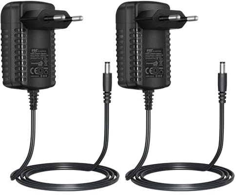 Security-01 Adaptateur d'alimentation AC vers DC 12V 0,5A, fiche 5,5mm x 2,1mm (2 Paquets)