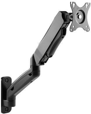 Single/Dual/Triple Monitor Stand Wall Mounted Single Monitor Arm for Max 32 Inch Screens, Fully Adjustable Gas Spring Monitor Mount Holds 2.2-19.8lbs, VESA 75x75mm/100x100mm, Black Monitor Mount Arm
