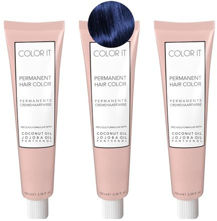 COLOR.IT by BM - Permanente Haarfarbe in Salonqualität, 3x 100ml (Mixton Blau, 3er Pack)