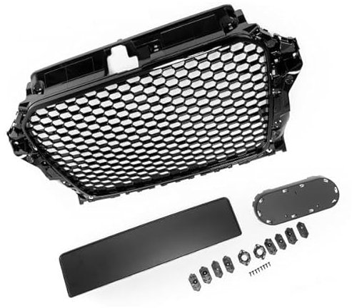 Kühlergrill Frontgrill Wabengrill kompatibel mit A3 8V 12-16 Wabengrill mit Emblemhalter