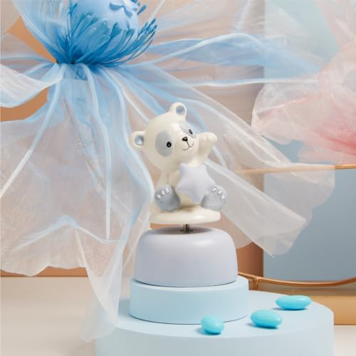 CLARALUNA Gastgeschenk Taufe Spieluhr Panda Porzellan hellblau mit Box 2025