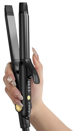 Farery Mini Haarstraighter, 25 MM Lockenstab Reiseformat mit 4 Einstellbaren Temperaturen, Keramischer Haaraufroller, 2-in-1 Mini Glätteisen für Kurze Haare, Doppelte Spannung