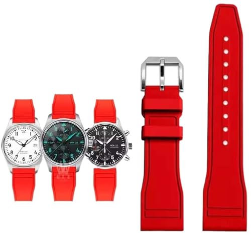 SHZZHS Für IWC Fluorkautschuk Uhrenarmband Schnellverschluss Pilot AMG Petronas F1 Team Wasserdichtes Sportarmband Armband 20mm 21mm 22mm