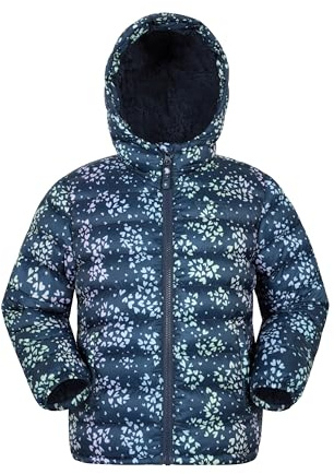 Mountain Warehouse Seasons Kids Padded Hooded Jacket | Water Resistant Childrens Fur-Lined Puffer Coat for Boys & Girls, Lightweight & Insulated for Warmth, for School, Light Rain