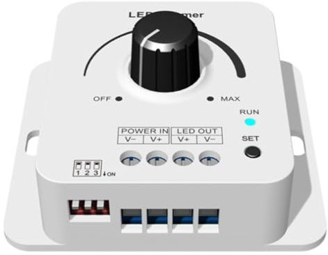 Jrifedptry 12-48VDC Skydance Rotary LED Dimmer V1-1CHx8A 5 Livelli Velocità di gradiente Luce per Singolo Colore LED Strip Tape Attenuazione