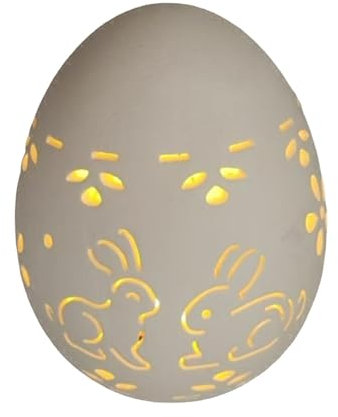 Bajbumgn Osterdeko LED Ostereier mit LED Licht, Frühlingsdeko Eier aus Keramik, Ostern Tischdeko Ostereier mit Beleuchtung, Leuchtendes Osterei für Party Dekoration
