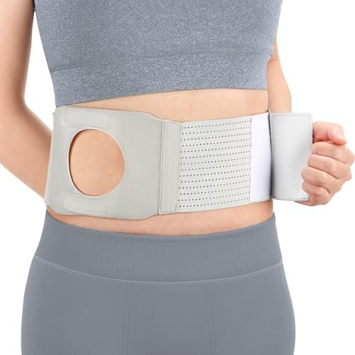 NIdreamCE Adjustable Stoma Support Belt for Men & Women - Breathable Ostomy Hernia Belt with Stoma Opening for Stoma Bags to Prevent Parastomal Hernia (XL)