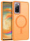BENTOBEN Coque pour Samsung Galaxy S20 FE Magnétique Etui avec Protection Antichoc de Grade Militaire,Dos Mat Grivé Translucide Anti Rayures Doux pour la Peau Housse Samsung S20 FE 4G/5G-Orange