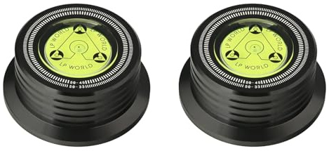 Xnuiasqe Lot de 2 colliers de serrage en alliage d'aluminium pour disque vinyle Hi-Fi 50 Hz LP Noir
