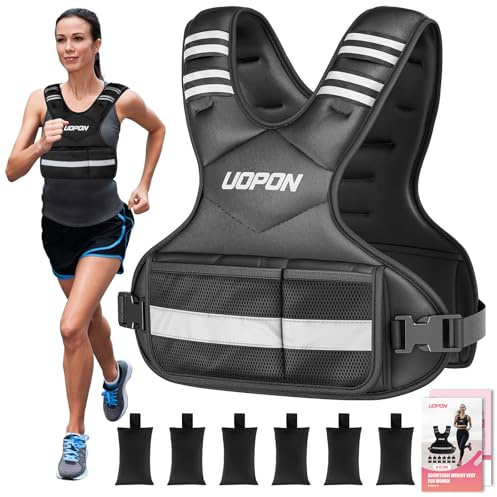 Verstellbare Gewichtsweste für Frauen, 2,72–5,44kg Krafttraining Weighted Vest mit 6x0,45kg abnehmbaren Eisen Sandgewichten, Verstellbare Größe Gewichtsweste mit Taschen, Laufen Gehenz(Hellschwarz)