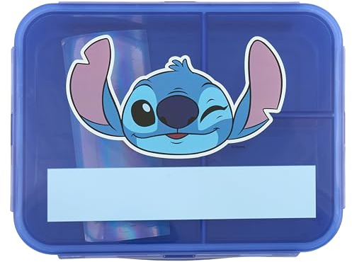 Disney Simply Stitch Kids Lunchbox Offizielles Merchandise von Polar Gear – Geschenke für Mädchen – Schulbedarf – Lunchbox mit 3 Fächern für Kinder
