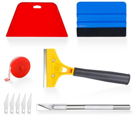 Pack of 10 Film Tool Set, Squeegee for Film, Squeegee Set for Foil, Film Squeegee Film Cutter for Furniture Film, Window Films, Windowsills, Kitchen Worktops, Tinting Film, Car Film