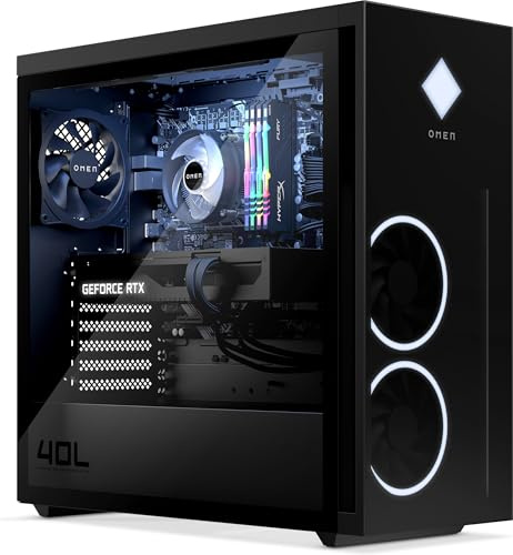 HP OMEN GT21 40L Gaming Desktop – Ryzen 7 5800X (8 Cores, 3.8/4.7GHz), NVIDIA GeForce RTX 5060 8GB, 2TB PCIe 4.0x4 NVMe, 32GB DDR4, GbE, WIFI 6 & BT5.1, RGB Lighting, Windows 11 Pro (Renewed)
