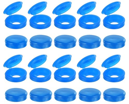 QUARKZMAN 100 Stück Schraubenkappen 53mm/021 ID Schrauben Snap Covers Blau | Unterlegscheiben, Flip PVC Scharnier, Schrauben Abdeckkappen, Zum Verdecken Von Schraubenköpfen