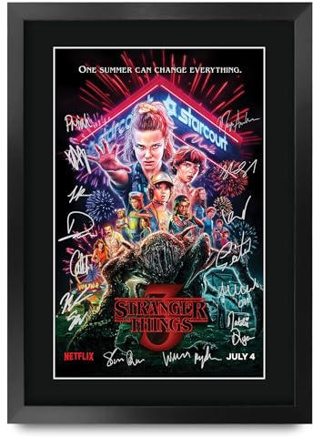 HWC Trading Strange Hawkins Thing Season 3 Geschenke Gedrucktes Signiertes Autogramm Foto für Fans von Fernsehn Memorabilien - A3 Gerahmt