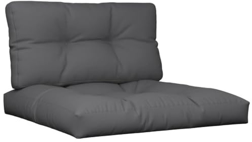 Foknhdi Palettenkissen 2-TLG. Anthrazit 80 x 80 cm wetterfeste Sitzauflage & Rückenkissen 12 cm dick, Robustes Polyester für Garten, Terrasse, Balkon und Loungebereich