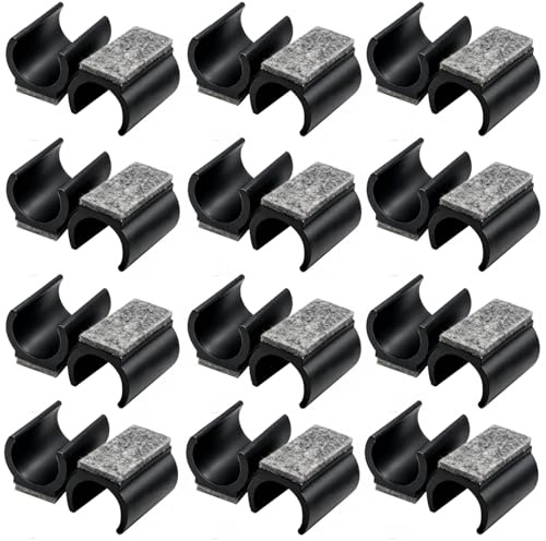 24x Stuhlgleiter für Freischwinger mit Filz, 25mm Klemmschalengleiter Möbelgleiter, Bodenschutz Stuhl Füße, Geräuschdämpfende Filzgleiter für Schwingstühle & Möbel