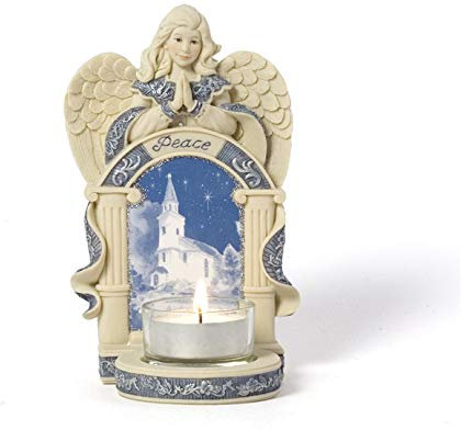 Sarah 's Angels Engel mit Kirche Szene Teelichthalter, 6