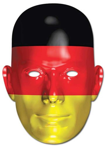empireposter Deutschland Flagge - Fan Maske, Papp Maske, aus hochwertigem Glanzkarton mit Augenlöchern, Gummiband - Grösse ca. 30x21 cm