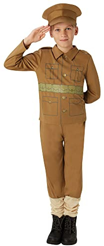 Rubie's Official WW1 Soldier Children's Costume, Kids Fancy Dress