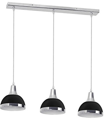 Premier Housewares E27 Edison Screw 40 W 3 Ceiling Light Shade Ceiling Lights Black Pendant Lighting Ceiling Pendant H120xW68xD18
