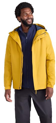 Mountain Warehouse Torrent Mens Waterproof Rain Jacket | Lightweight & Breathable Raincoat with Hood, Adjustable Cuffs & Hems for Comfort, 2 Pockets for Storage, For Wet Weather