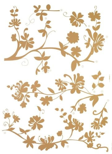 Komar Deco-Sticker FRASCA | 50 x 70 cm | Wandtattoo, Wandbild, Wandsticker, Wandaufkleber, Walltattoo, Blumen, Blumenranken, Ast, Abstrakt | 17015h
