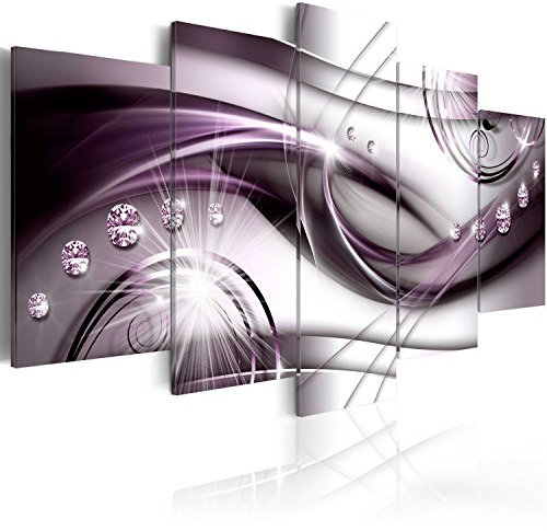 B&D XXL - Leinwand Bilder Ornamente 200x100 cm Vlies Leinwandbild 5 tlg Kunstdruck modern Wandbilder Groß XXL Wohnzimmer Wanddekoration Design Wand Bild Wandbild - Abstrakt Diamant Perlen a-A-0174-b-p