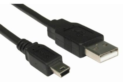 Consoletronic 50cm 0.5 Metre USB 2.0 A Male to Mini B 5 pin Data Cable Lead black