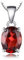 JewelryPalac Oval 2.5ct Echt Granat Birthstone Solitaire Kette Anhänger, Roter Stein Schmuck Set, Halsketten Damen Silber 925 Collier Edelstein Mädchen, Ketten für Frauen Geschenk 45CM