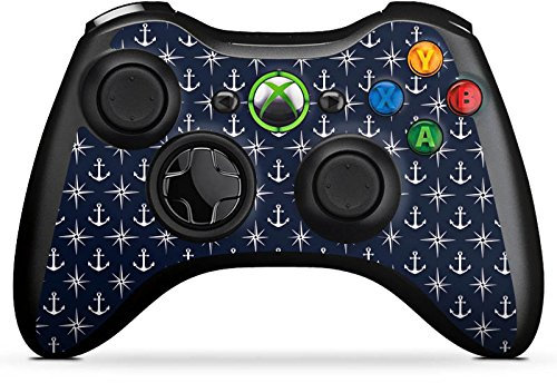 DeinDesign Skin kompatibel mit Microsoft Xbox 360 Controller Folie Sticker Anker Seefahrer Sterne