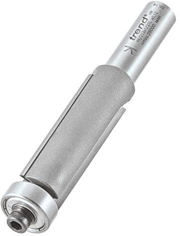 Trend Professional Guided Trimmer, 1/2 Inch Shank, 19.1mm Cut Diameter, 50mm Cut Length, Tungsten Carbide Tipped, 46/212X1/2TC