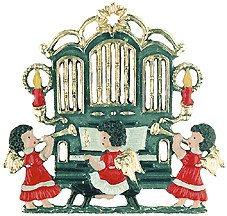 Zinnfigur Engel mit Orgel