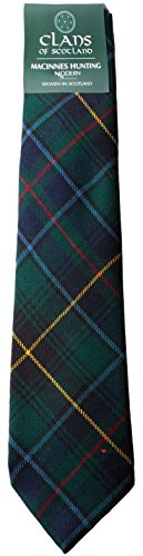 I LUV LTD MacInnes Hunting Clan 100% Wool Scottish Tartan Tie