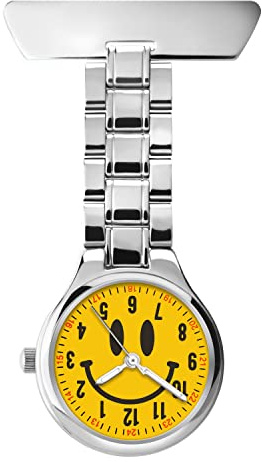Sekonda Silver 25mm Fob Watch with Smiley Face , Outer Minute Track